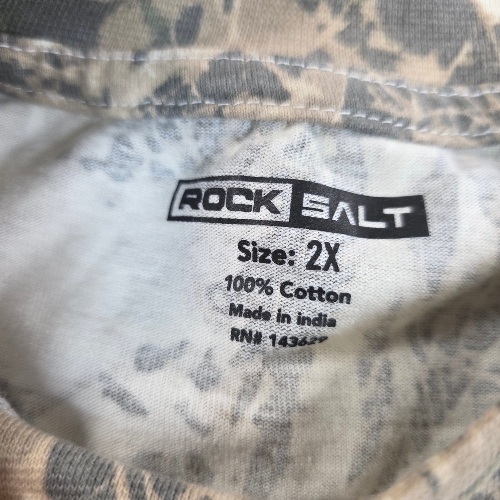 Rock Salt Brooklyn Originals T-Shirt Mens 2X Camo Real Tree Embroidered Logo - Picture 2 of 9